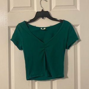 dark green crop top